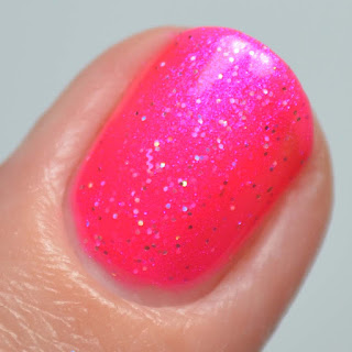 pink shimmer nail polish