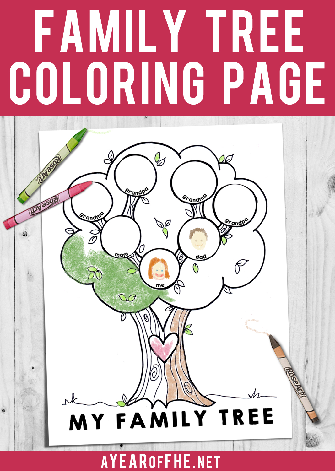 A Year of FHE LDS COLORING PAGE My Family  Tree 
