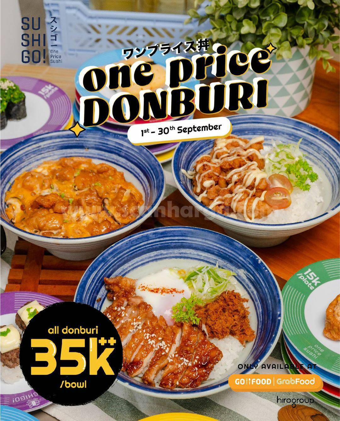 Promo SUSHI GO! DONBURI ONE PRICE – Spesial SATU HARGA Rp. 35.000++