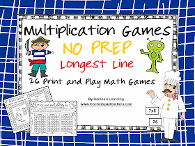 http://www.teacherspayteachers.com/Product/Multiplication-Games-NO-PREP-Longest-Line-1197085