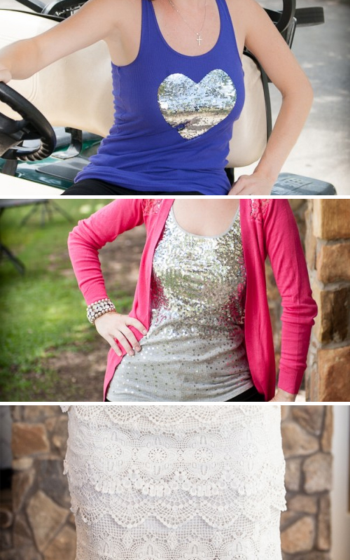 onehipmom, valentine's outfit, lace skirt, pink lace back cardigan, sequin tank, heart sequin tank, heart tank top