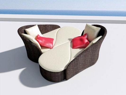 Relaxing Sofa Pool White Pink