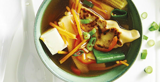 Pork and Vegetable Gyoza Soup