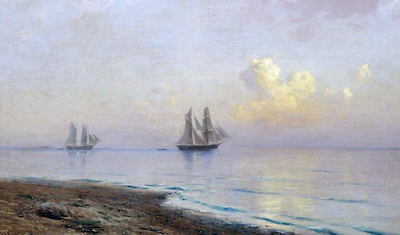 Seascape with sailboats (1891) painting Lev Lagorio