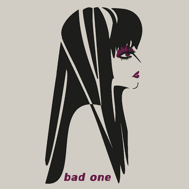 Design: the bad one by verträumt & verrückt. junge Frau mit schwarzen Haaren und Pony. 