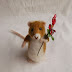 Needle Felted Little Christmas Mouse