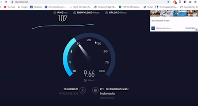 uji coba speedtest dari PC sobat