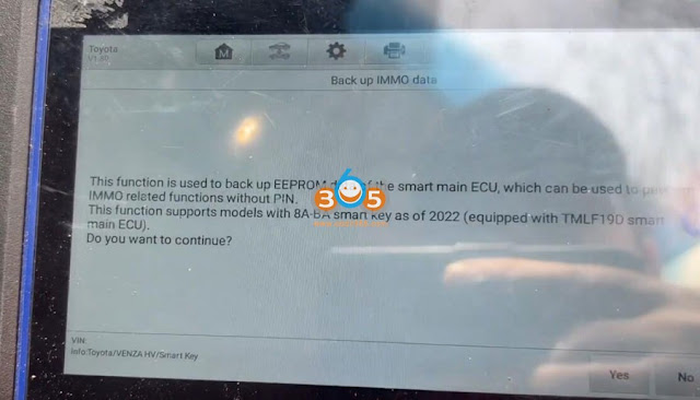 Autel IM508 Adds Toyota Venza 2021 Smart Key with 30-PIN Cable 11