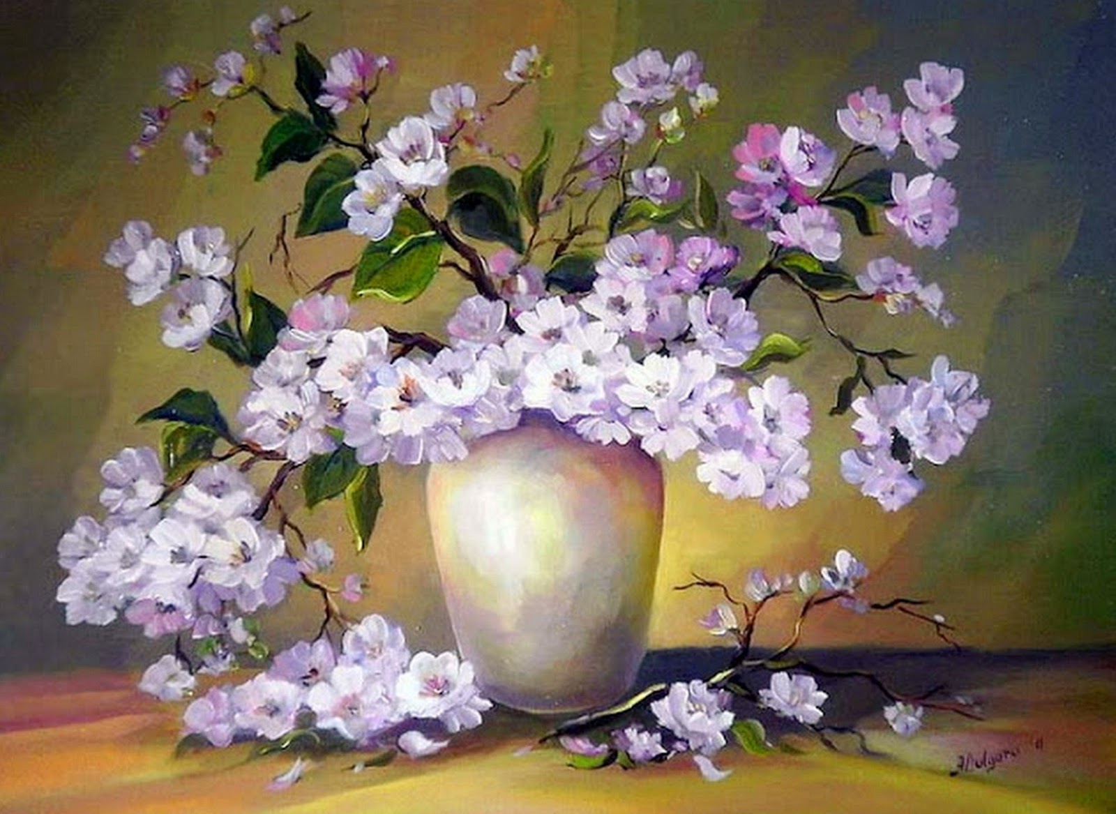 Pinturas Cuadros: Pinturas al Óleo de Flores - Cuadros De Flores Al Oleo Fotos