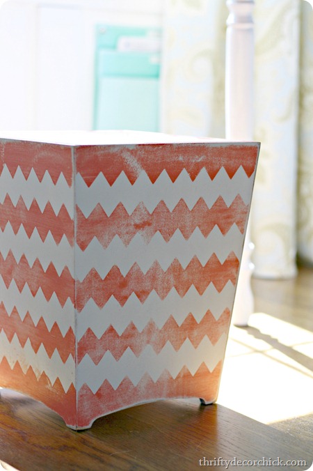 chevron painters tape wastebasket