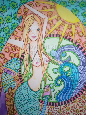Singleton Hippie Art The Girl with The Swirl