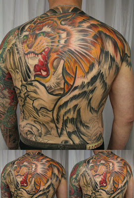 Japanese Full Body Back Tiger Tattoo Design
