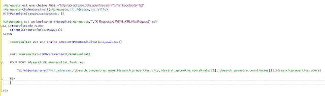 code du bouton recherche