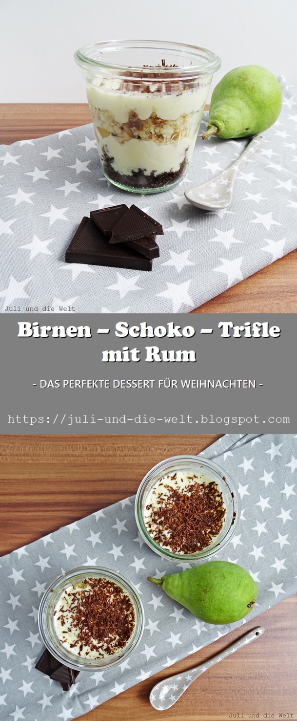 Birnen-Schoko-Trifle mit Rum