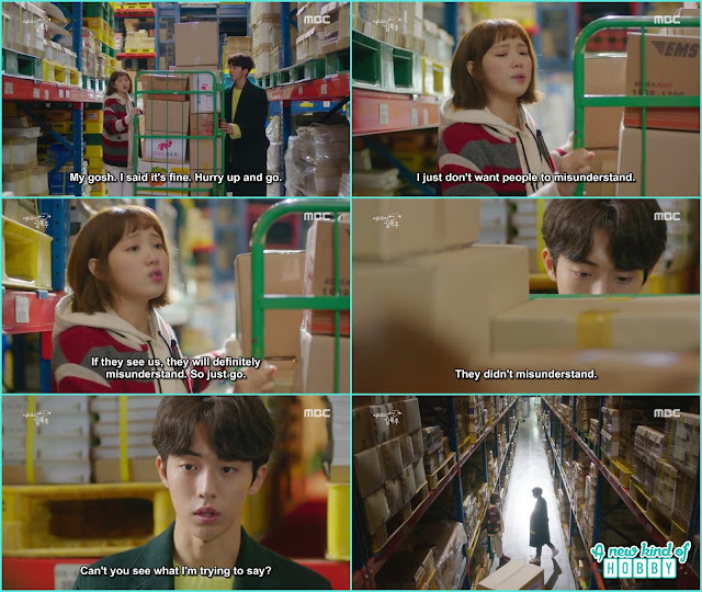 joon hyung become jealous of bok joo being too friendly with the guy at work and come to visit her - Weightlifting Fairy Kim Bok Joo: Episode 11 