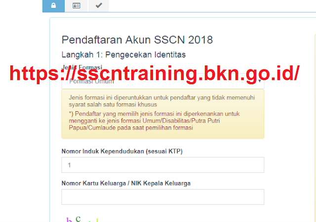 Sebagai persiapan awal untuk pendaftaran cpns  https://sscntraining.bkn.go.id/ : Halaman Latihan Registrasi CPNS 2018 di sscn.bkn.go.id Dari BKN