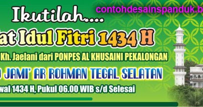 Spanduk Pengumuman Sholat Idul Fitri 1434 H  Contoh 