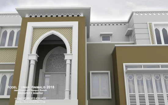 Desain rumah dua lantai bergaya timur tengah