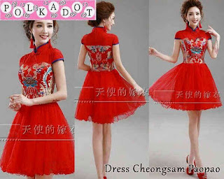 dress shanghai kombinasi tile dan bordiran