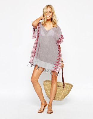 Oysho Embroidered Trim Kaftan