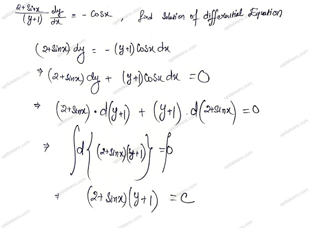 Find solution of Differential Equation 2+sinx/y+1 dydx = - cosx