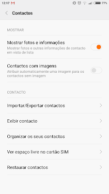 menu contactos android