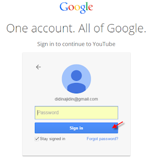 login atau signup untuk masuk ke halaman utama youtube