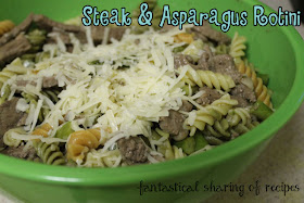 Steak & Asparagus Rotini - a marvelous pasta dish with hearty steak and asparagus #recipe