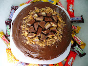 Chocolate Candy Bar Overload Cake