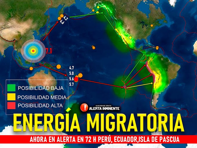 Energía migratoria amenaza a sur América, con un potente sismo en menos de 72 horas. 