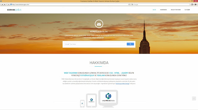 Korhan Çağla için yapılmış Kişisel Web Sayfası