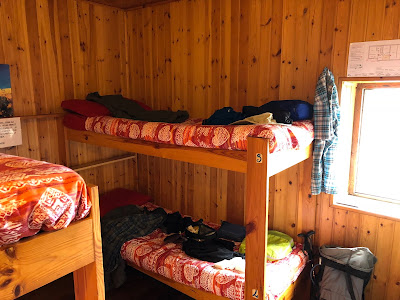 Four-person room at Rifugio Coca. 