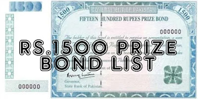 Rs. 1500/- Prize Bond list Peshawar Draw 91 (15 August 2022)