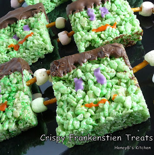 Halloween Craft Ideas  Grade on Crispy Frankenstein Treats From Grumpy S Honeybunch