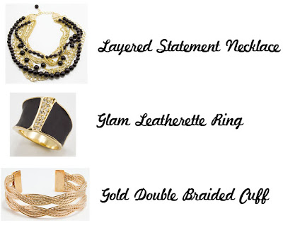  Gold Large Braided Cuff and the Satin and Pearl Rhinestone necklace