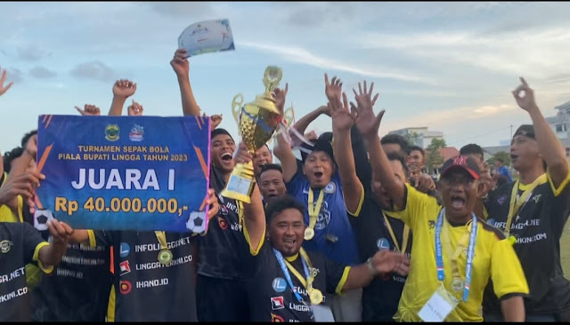 Menang Adu Penalti atas Silingga FC, Media FC Juara I Piala Bupati Lingga 2023