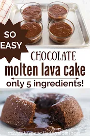 collage of chocolate molten lava cake pictures