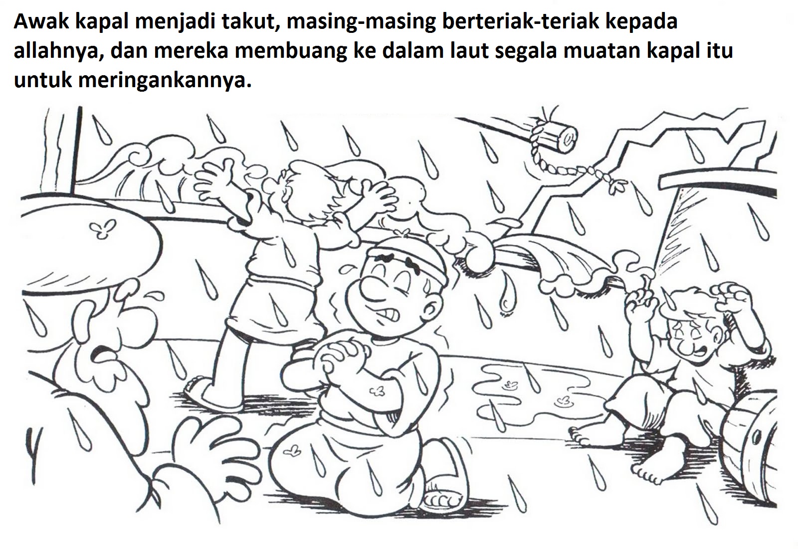 Mewarnai Gambar Cerita Sekolah Minggu