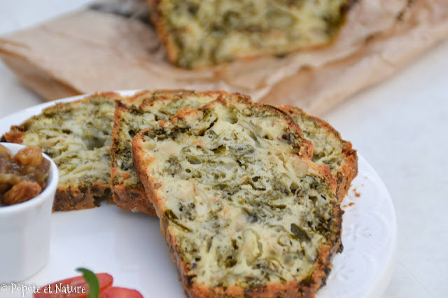 Cake au chou kale, oignons et graines de lin © Popote et Nature