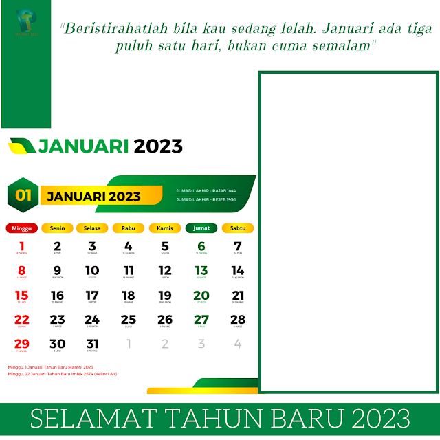 Pasang Frame Twibon Kalender Tahun 2023