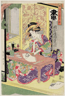 Painting (Ga): Shigeoka of the Okamotoya, from the series Fashionable Four Accomplishments (Fûryû kinkishoga)