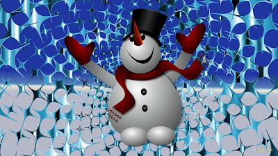 Moderne Kerst wallpaper met sneeuwpop met sterren