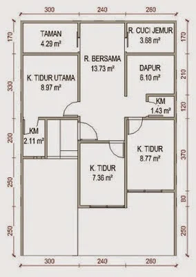 Denah Rumah Minimalis Type 60