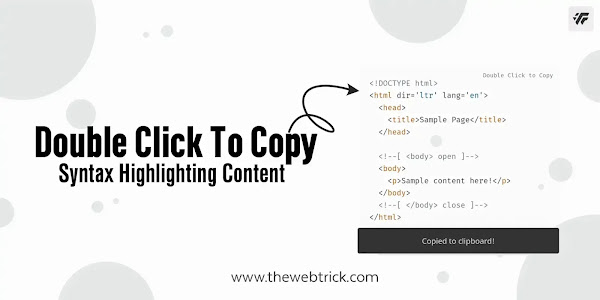  How to Add Double Click to Copy Syntax Highlighter Content 