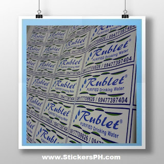 Waterproof Vinyl Sticker Labels - Rublet Purified Drinking Water