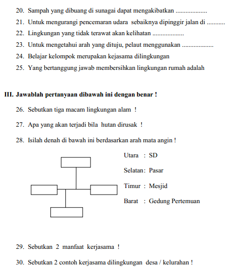 Latihan Soal IPS Kelas 3 SD MI Semester 1