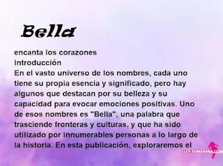 significado del nombre Bella