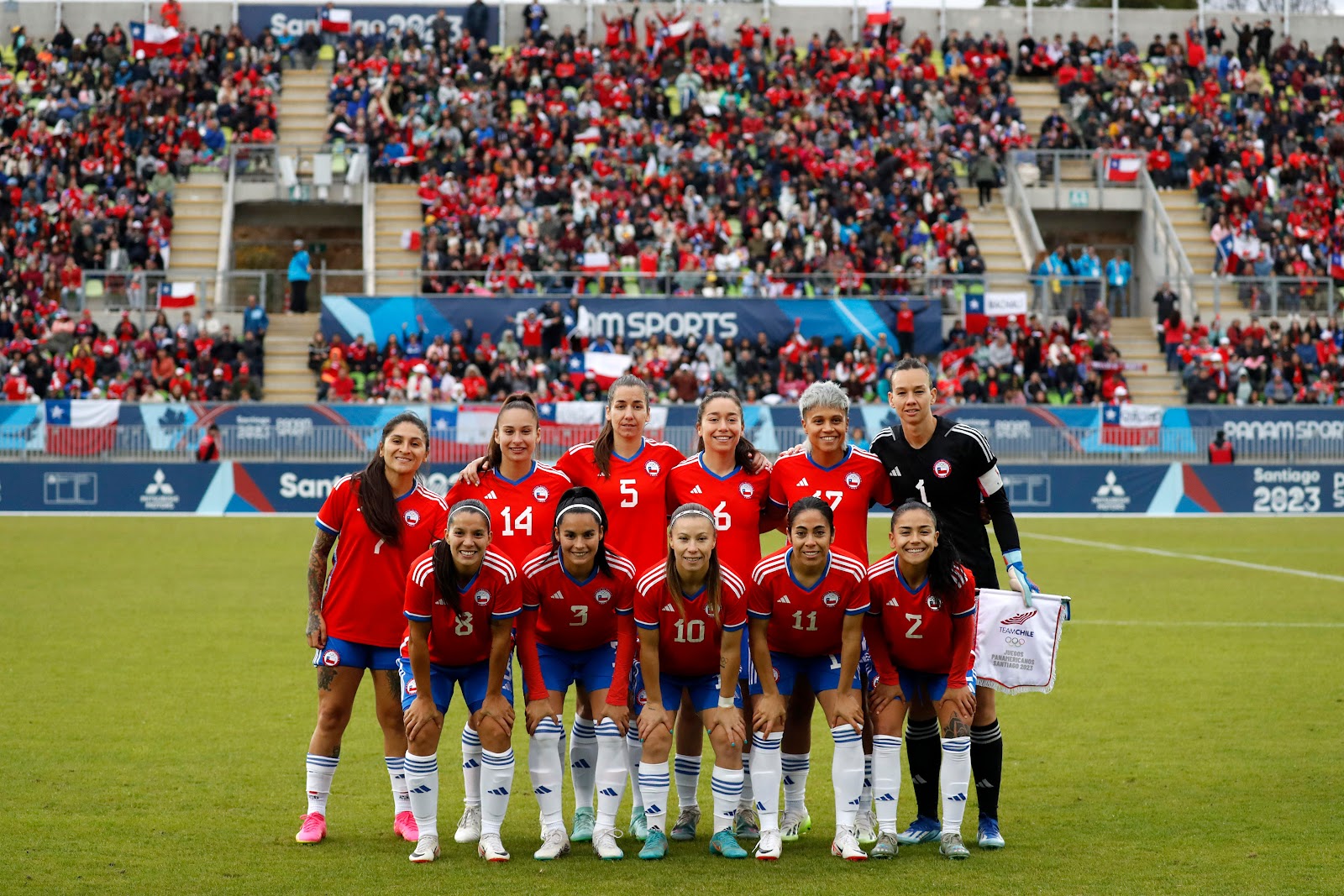 Formación de selección femenina de Chile ante Jamaica, Juegos Panamericanos Santiago 2023, 28 de octubre