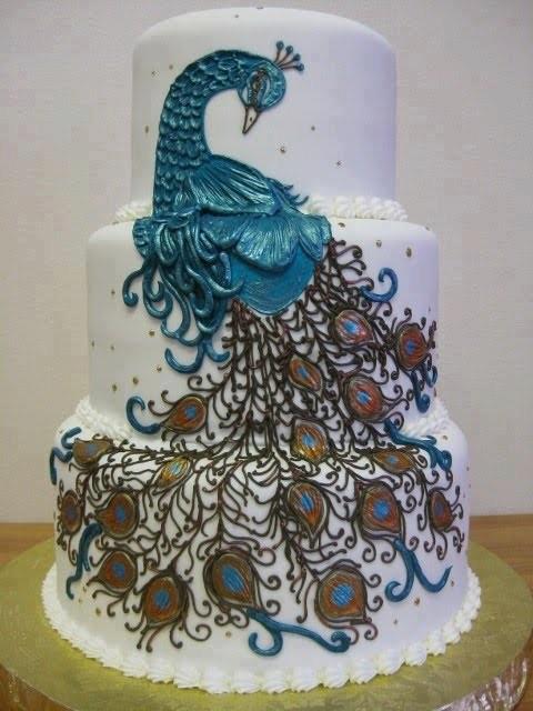 Funny at all Peacock  Style Wedding  Cakes 
