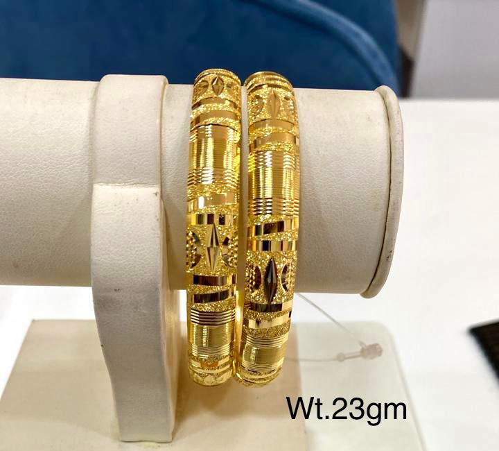 Latest Machine Gold Bangles Designs Simple And Beautiful For Dailywear Light Weight